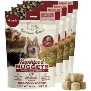 imageSuperfood Nuggets Premium FreezeDried raw Dog Food Topper or Treat Powerful NutrientDense Ingredients No Artificial additives Beef Tripe and Kale Formula 8oz  4pk BundleBison  Kale