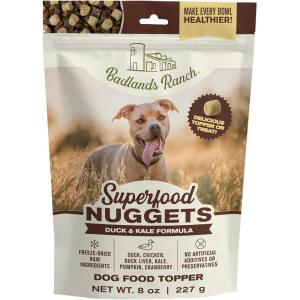 imageBADLANDS RANCH Superfood Nuggets  FreezeDried Raw Dog Treat ampamp Food Topper NutrientDense Beef Tripe ampamp Kale Formula High Protein No Artificial Additives 8oz BagDuck  Kale